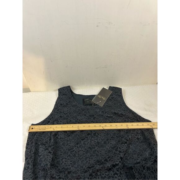 Terry Lewis size 20 2x black lace overlay tank rayon blend new - Picture 7 of 8
